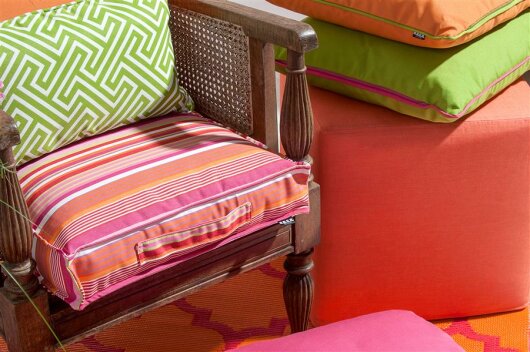 H.O.C.K. Yucatan Outdoor Matratzenkissen 50x50x10cm pink stripes sun