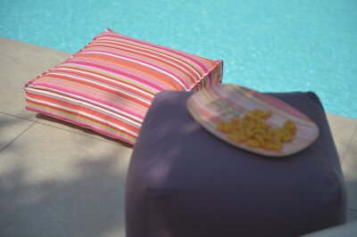 H.O.C.K. Yucatan Outdoor Matratzenkissen 50x50x10cm pink stripes sun