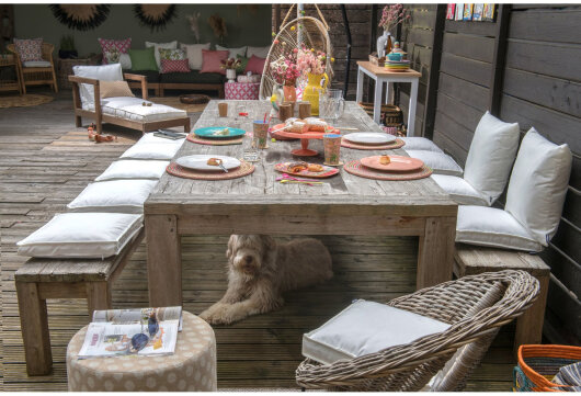 H.O.C.K. Classic Uni Outdoor Sitzkissen CLOU 50x50x5cm... H.O.C.K. Classic Uni Outdoor Sitzkissen CLOU 50x50x5cm weiß sun