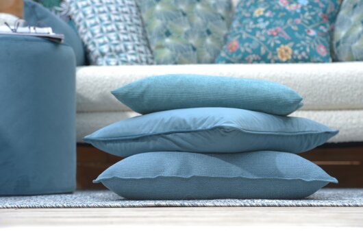 H.O.C.K. Nobile Samt Kissen 50x50cm deep-sky-blue 016 blau
