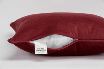 H.O.C.K. Nobile Samt Kissen 50x30cm indian-red 090 bordeaux rot