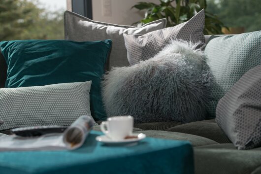 H.O.C.K. Nobile Samt Kissen 60x60cm dark-cyan 015 petrol blau