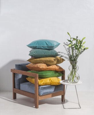 H.O.C.K. Nobile Samt Kissen 60x60cm maiz-gold 026 gelb