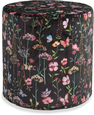 H.O.C.K. Black Velvet Hocker ø45x45cm