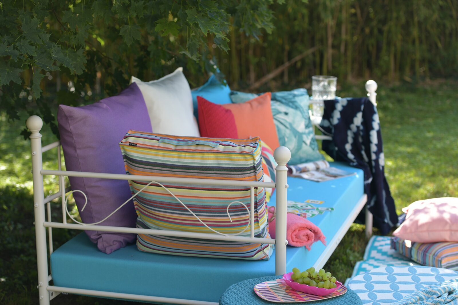 H.O.C.K. Caribe Outdoor Kissen 50x50cm lila ultraviolet pomelo 01
