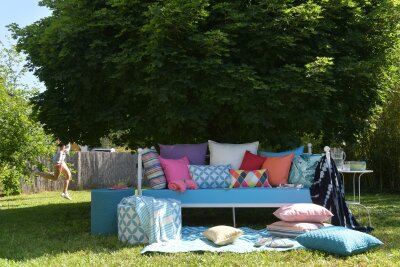 H.O.C.K. Caribe Outdoor Kissen 50x50cm lila ultraviolet pomelo 01