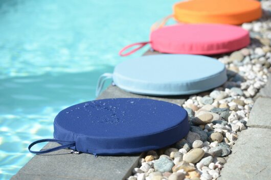 H.O.C.K. Miami Outdoor Poolkissen rund ø40x5cm grau blau 10-5018 sea blue