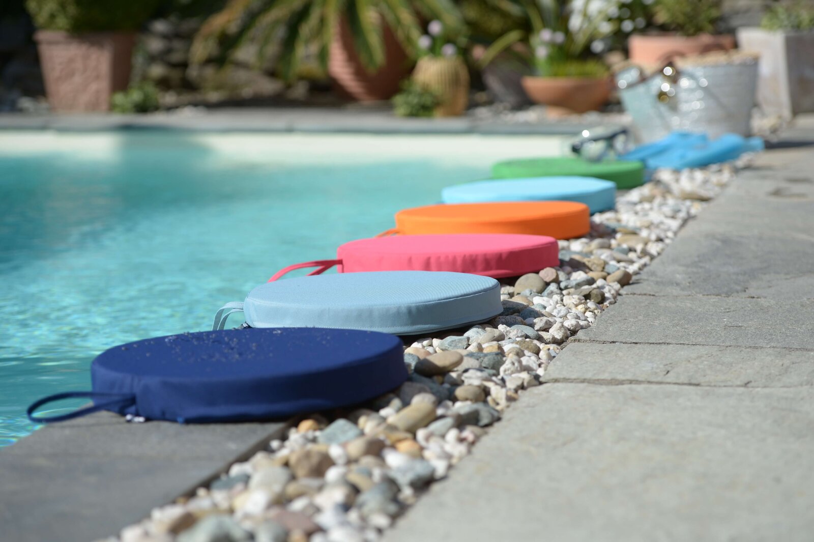 H.O.C.K. Miami Outdoor Poolkissen rund ø40x5cm grau 11-7004 smoke