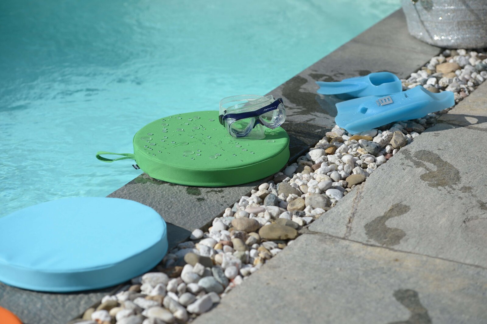 H.O.C.K. Miami Outdoor Poolkissen rund ø40x5cm grün 11-6007 pea