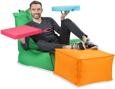 H.O.C.K. Miami Outdoor Poolkissen rund ø40x5cm grün 11-6007 pea