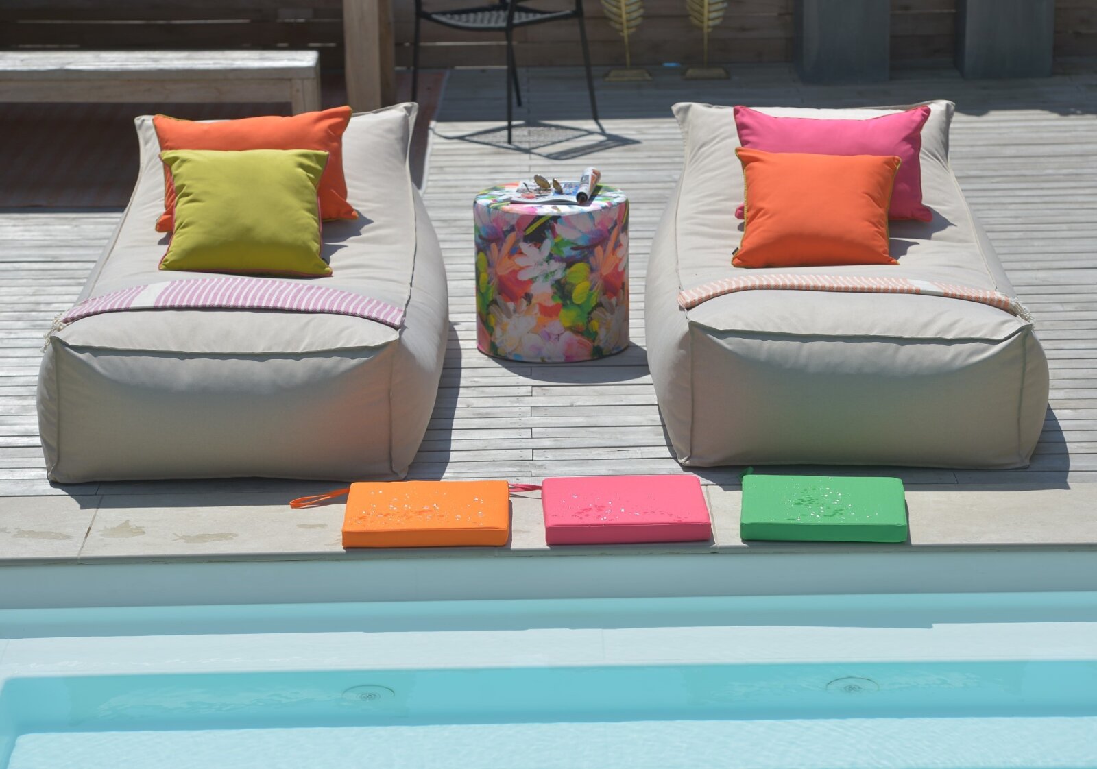H.O.C.K. Miami Outdoor Poolkissen eckig 40x40x5cm grün 11-6007 pea