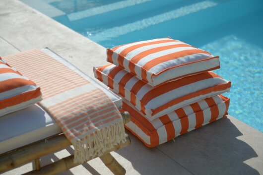 H.O.C.K. Classic Streifen Outdoor Sitzkissen 40x40x5cm in verschiedenen Farben