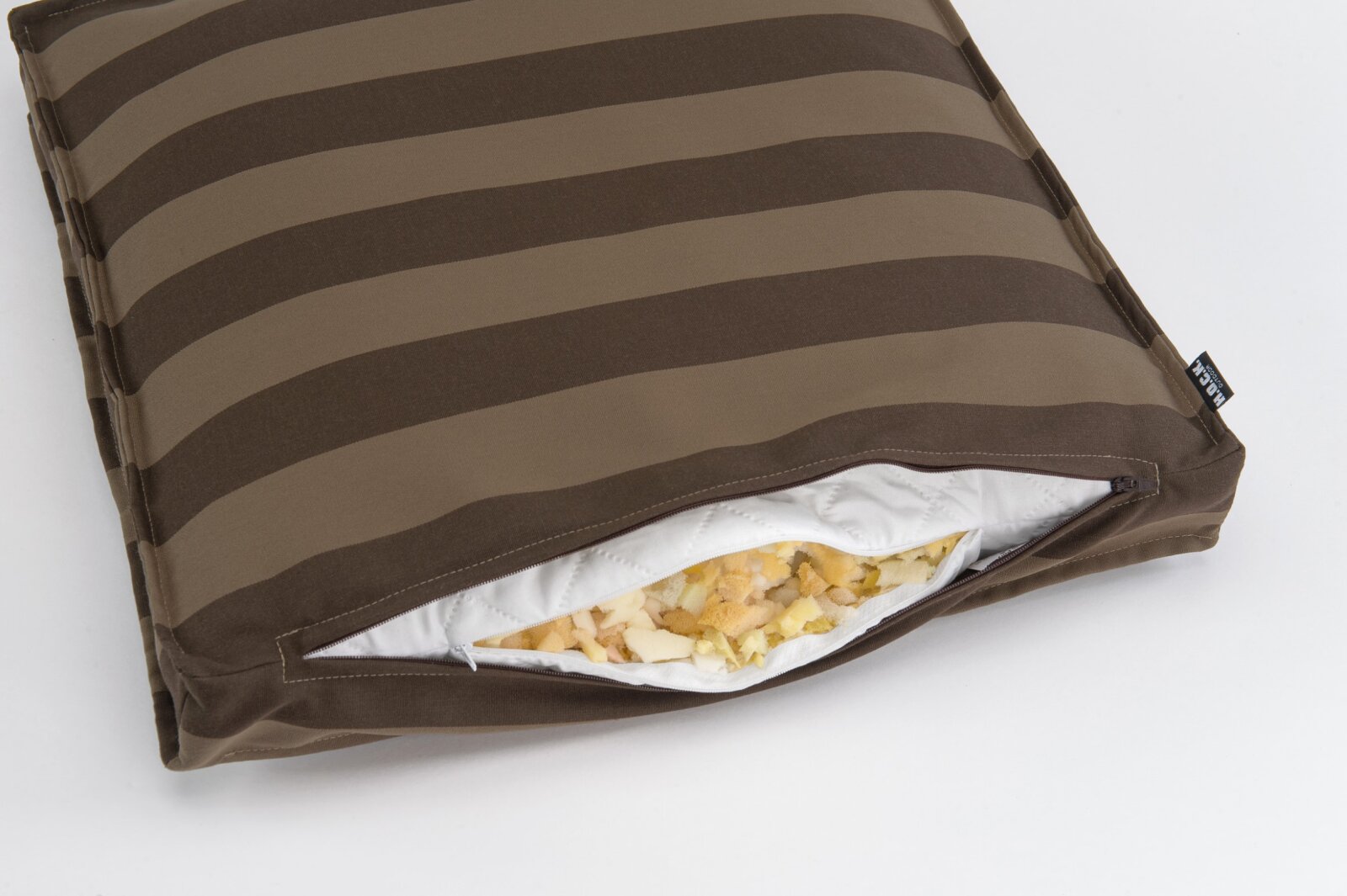 H.O.C.K. Classic Streifen Outdoor Sitzkissen 40x40x5cm tabacco