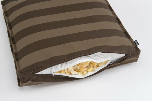 H.O.C.K. Classic Streifen Outdoor Sitzkissen 40x40x5cm tabacco
