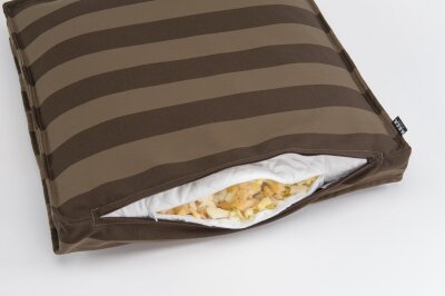 H.O.C.K. Classic Streifen Outdoor Sitzkissen 40x40x5cm tabacco