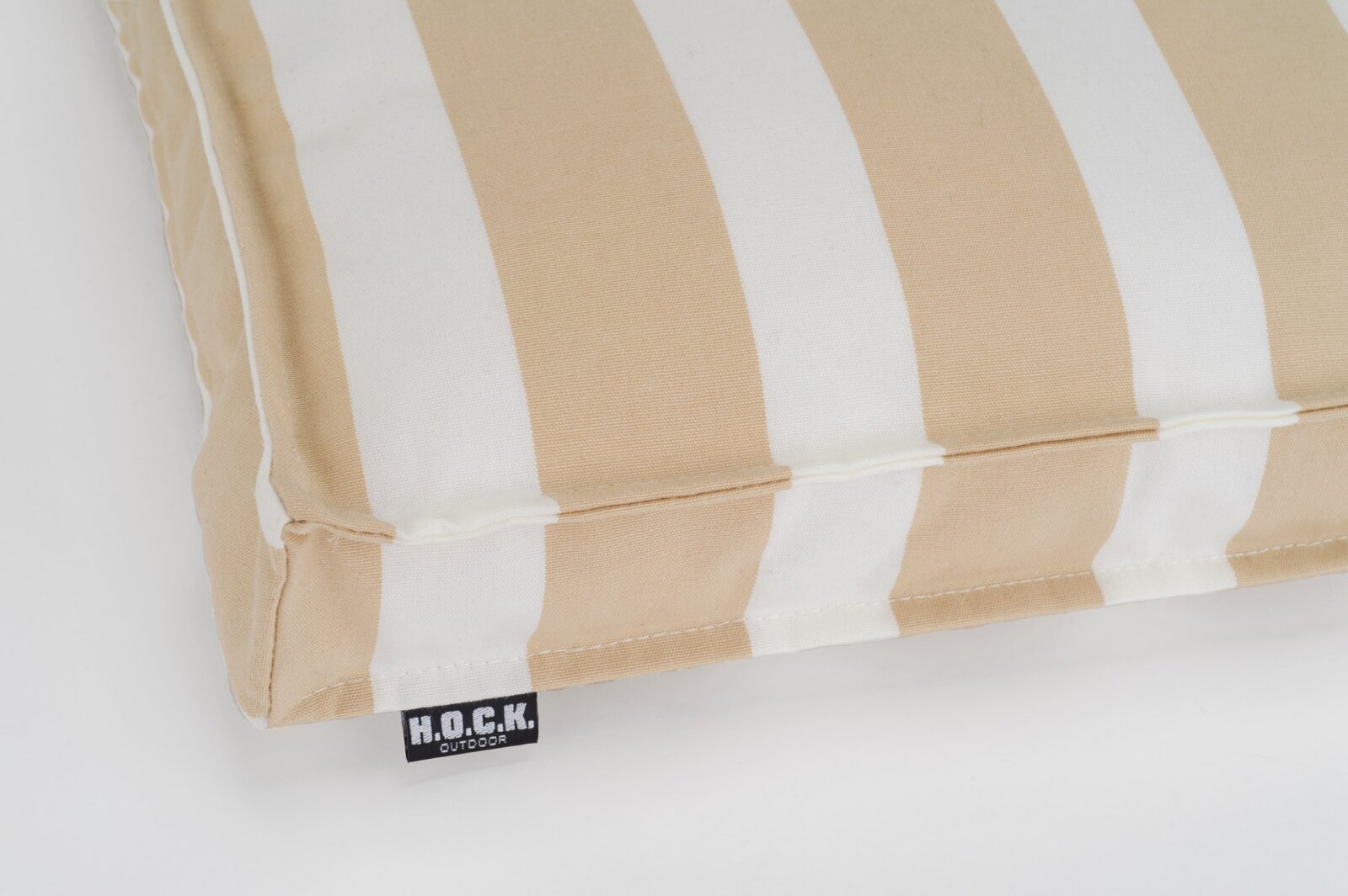 H.O.C.K. Classic Streifen Outdoor Sitzkissen 40x40x5cm natur