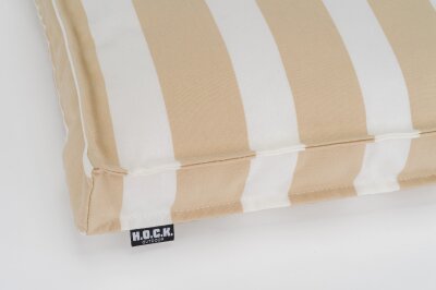 H.O.C.K. Classic Streifen Outdoor Sitzkissen 40x40x5cm natur