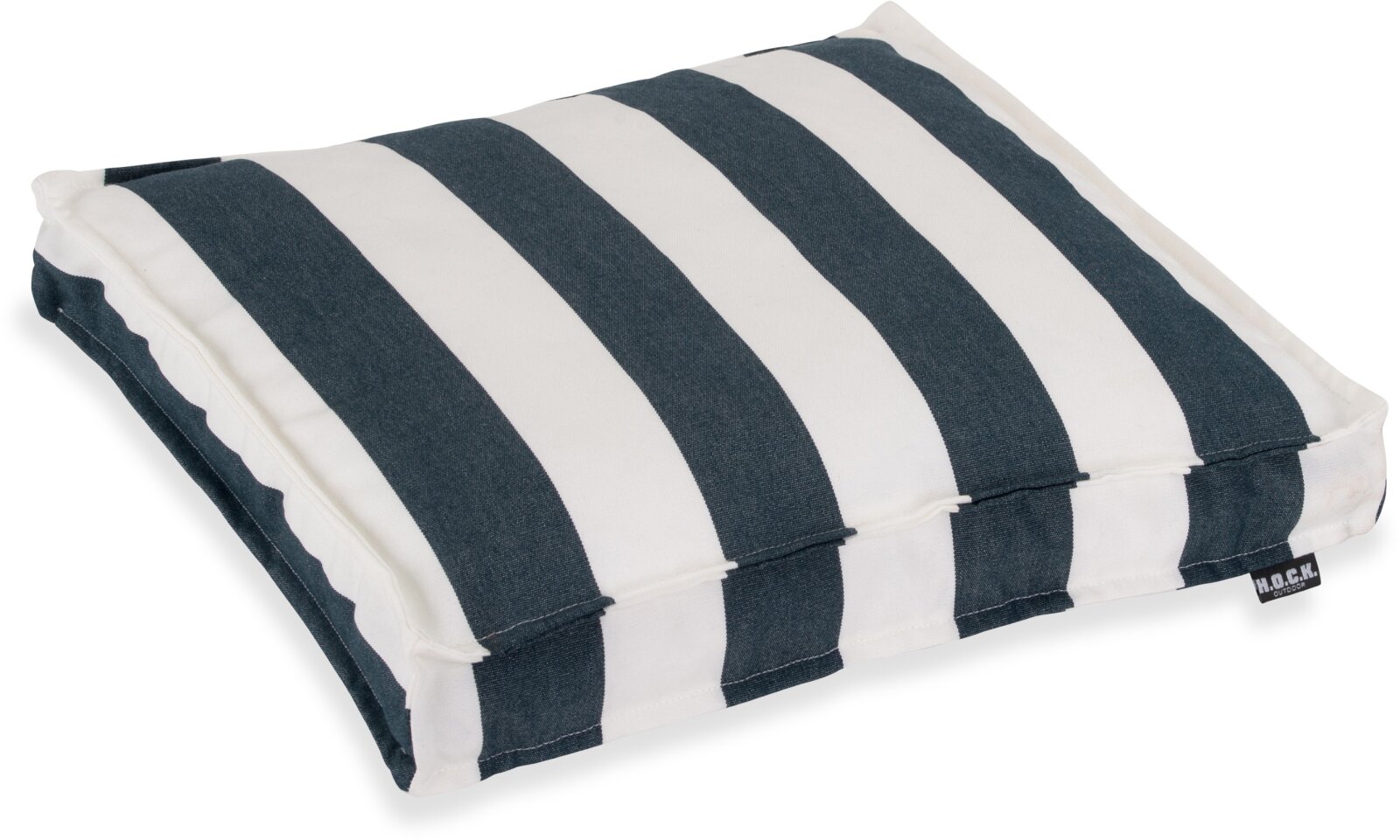 H.O.C.K. Classic Streifen Outdoor Sitzkissen 40x40x5cm navy blau