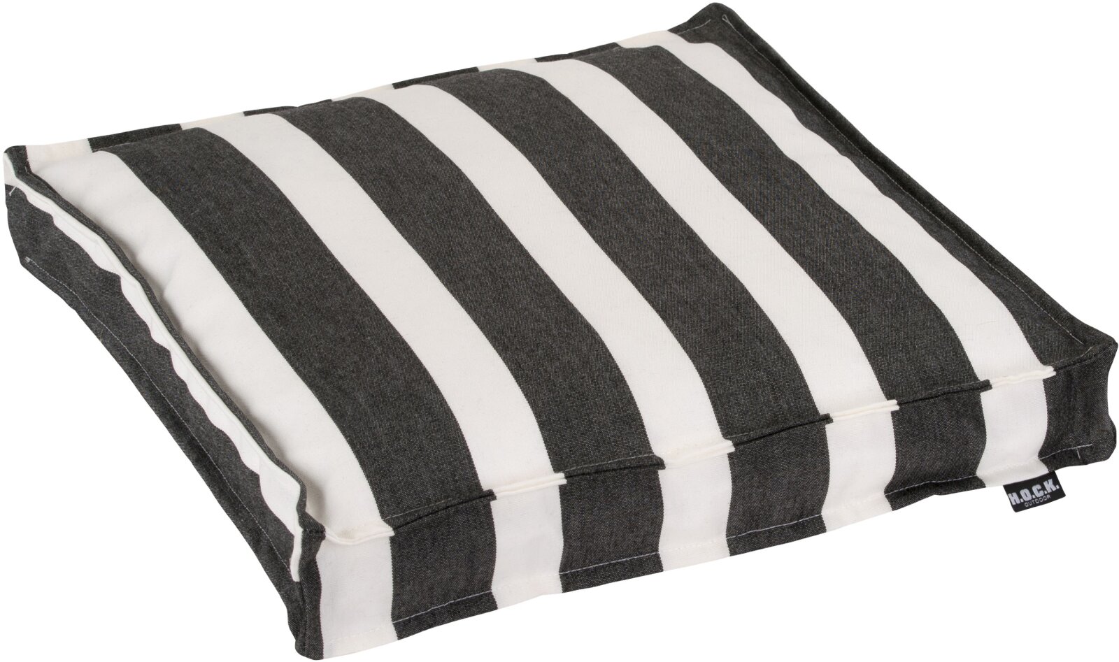 H.O.C.K. Classic Streifen Outdoor Sitzkissen 40x40x5cm schwarz