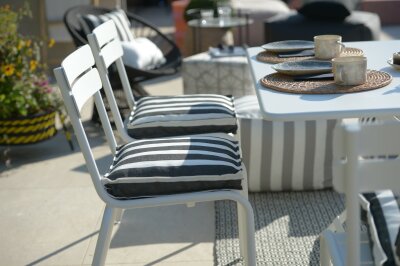 H.O.C.K. Classic Streifen Outdoor Sitzkissen 40x40x5cm...