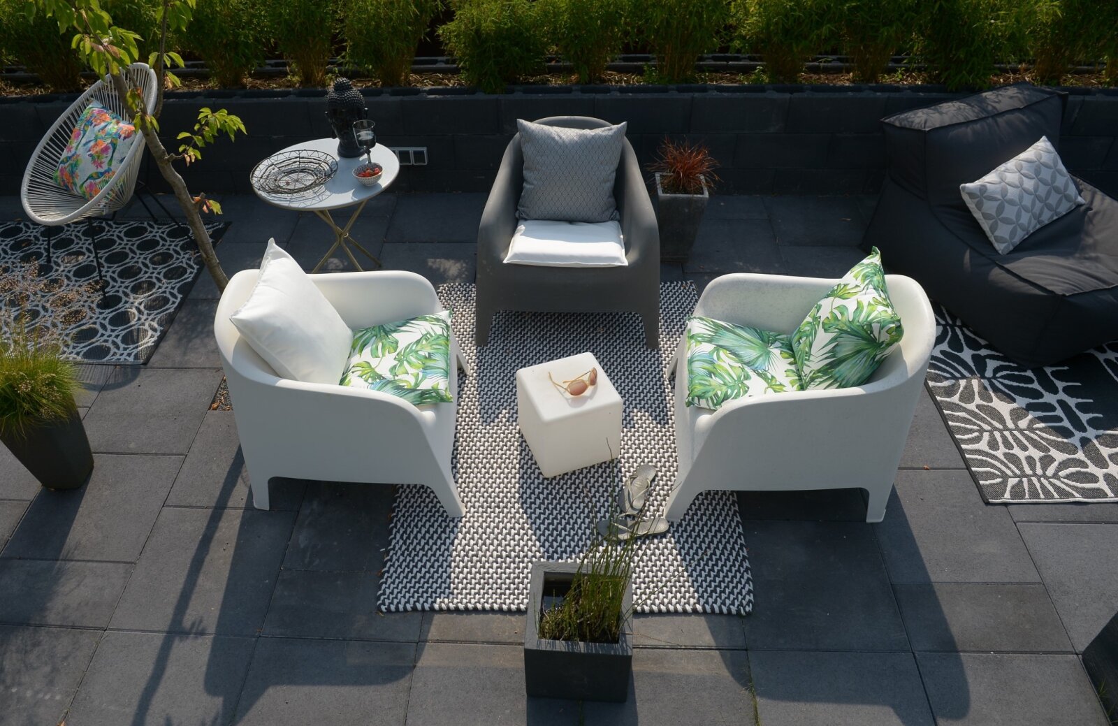 H.O.C.K. Beach Life Outdoor Sitzkissen BLISS 45x45x6cm Palm Garden