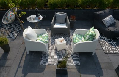 H.O.C.K. Beach Life Outdoor Sitzkissen BLISS 45x45x6cm Palm Garden
