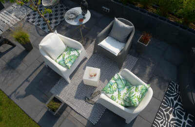 H.O.C.K. Beach Life Outdoor Sitzkissen BLISS 45x45x6cm Palm Garden