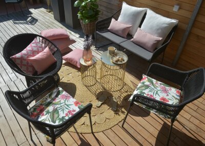 H.O.C.K. Beach Life Outdoor Sitzkissen BLISS 45x45x6cm Classic Garden