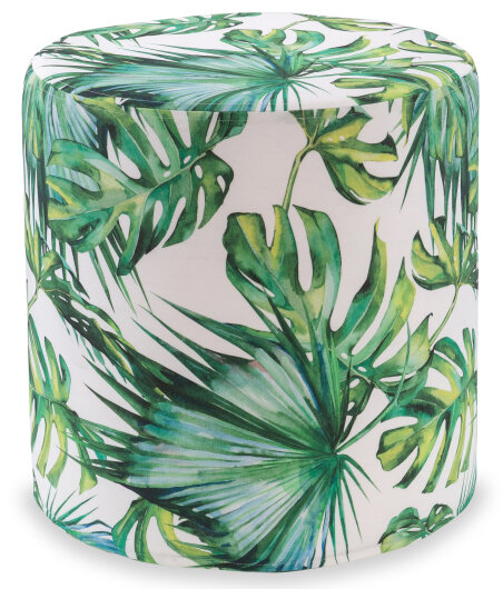 H.O.C.K. Beach Life Outdoor Hocker rund  Pouf ø45x45cm Palm Garden