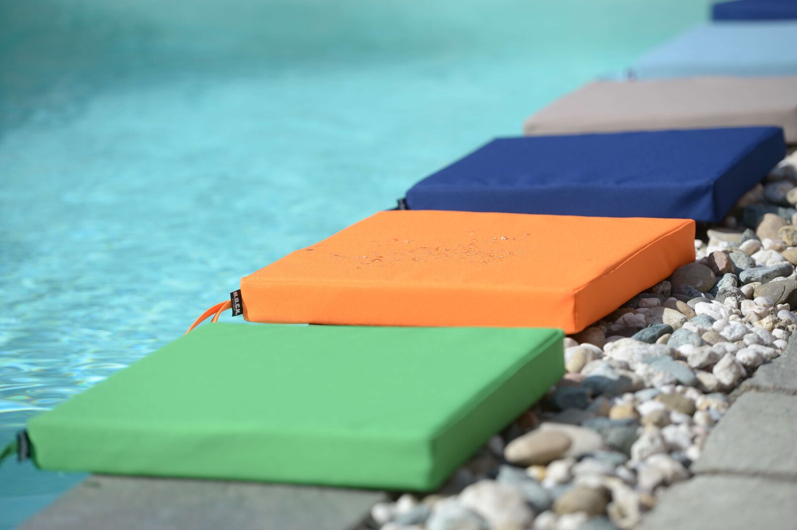 H.O.C.K. Miami Outdoor Poolkissen eckig 40x40x5cm orange 2009 mandarin