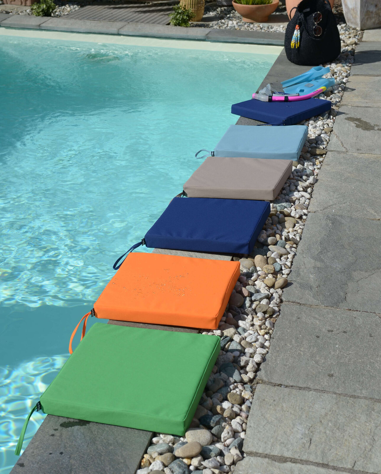 H.O.C.K. Miami Outdoor Poolkissen eckig 40x40x5cm orange 2009 mandarin