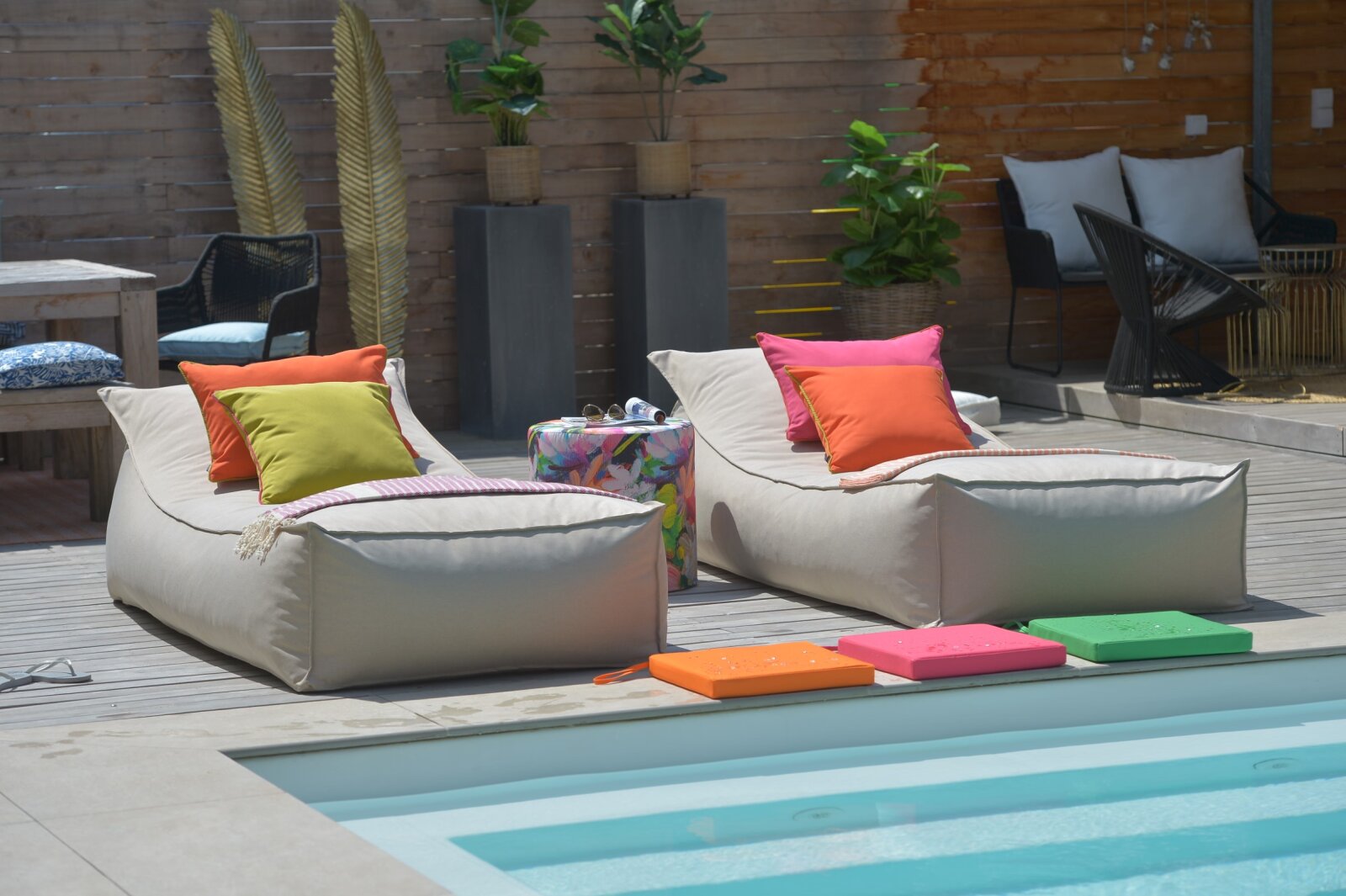 H.O.C.K. Miami Outdoor Poolkissen eckig 40x40x5cm orange 2009 mandarin
