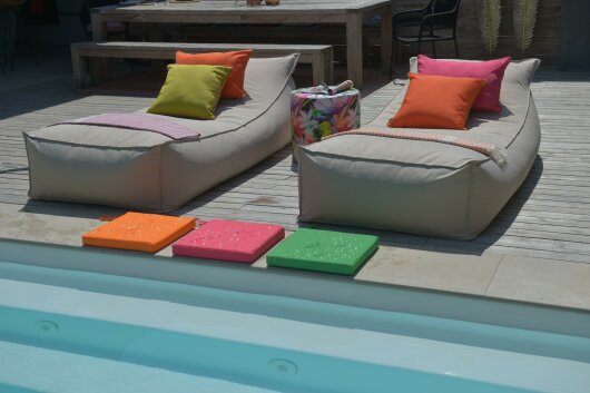 H.O.C.K. Miami Outdoor Poolkissen eckig 40x40x5cm orange 2009 mandarin