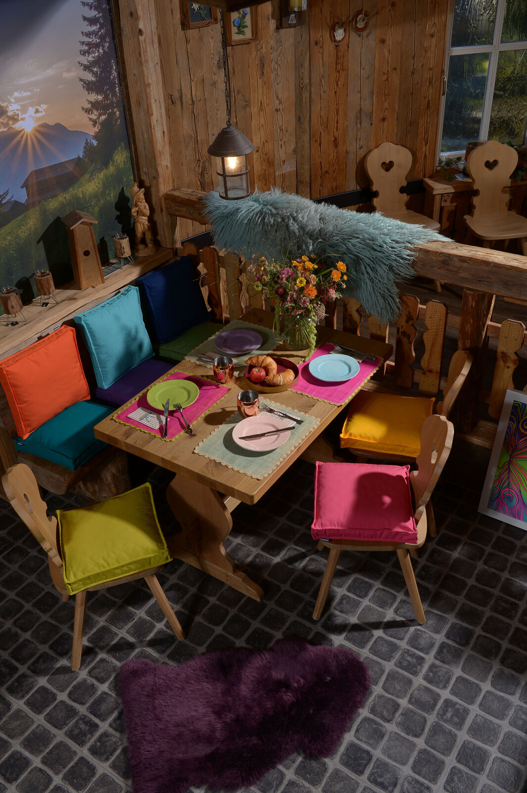 H.O.C.K. Classic Uni Outdoor Sitzkissen CLOU 50x50x5cm lila ultraviolet C114