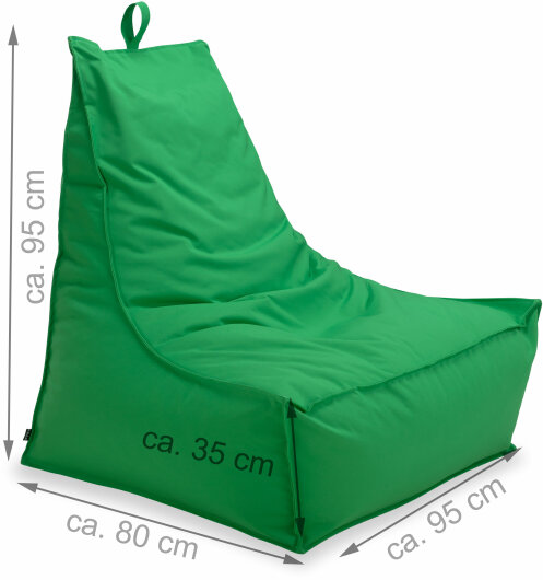 H.O.C.K. Miami Outdoor Blobby Lounge-Sessel, ca... H.O.C.K. Miami Outdoor Blobby Lounge-Sessel, ca 95x95x80cm Sitzsack grün 11-6007 wasserabweisend
