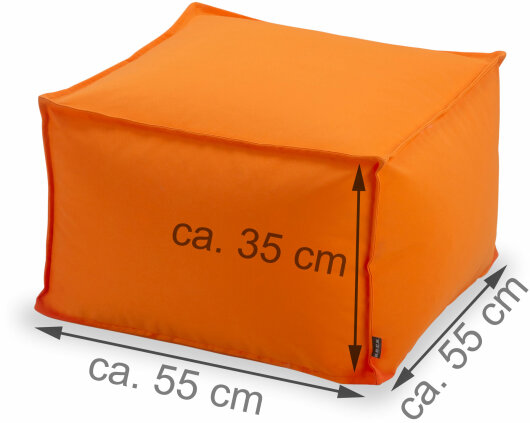 H.O.C.K. Miami Outdoor Blobby Bean Cube Pouf ca. 55x55x35cm orange 2009 Cube wasserabweisend