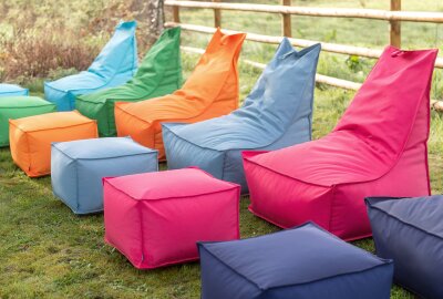 H.O.C.K. Miami Outdoor Blobby Bean Cube Pouf ca. 55x55x35cm orange 2009 Cube wasserabweisend