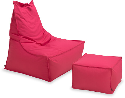 H.O.C.K. Miami Outdoor Blobby Bean Cube Pouf ca. 55x55x35cm pink/ rosa 1986 Cube wasserabweisend