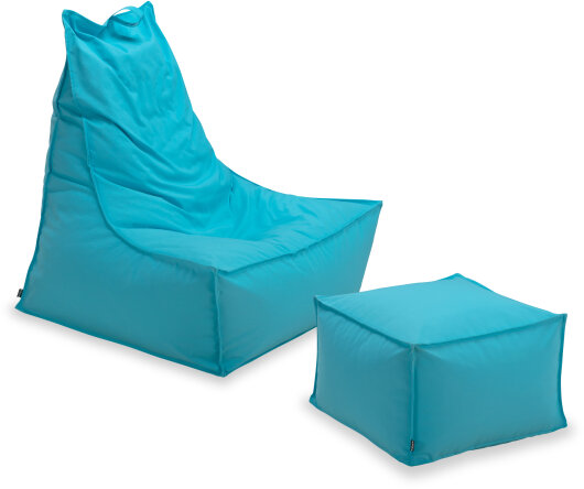 H.O.C.K. Miami Outdoor Blobby Bean Cube Pouf ca. 55x55x35cm türkis 11-5004 Cube wasserabweisend