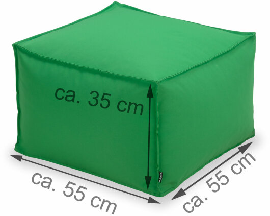 H.O.C.K. Miami Outdoor Blobby Bean Cube Pouf ca. 55x55x35cm grün 11-6007 Cube wasserabweisend