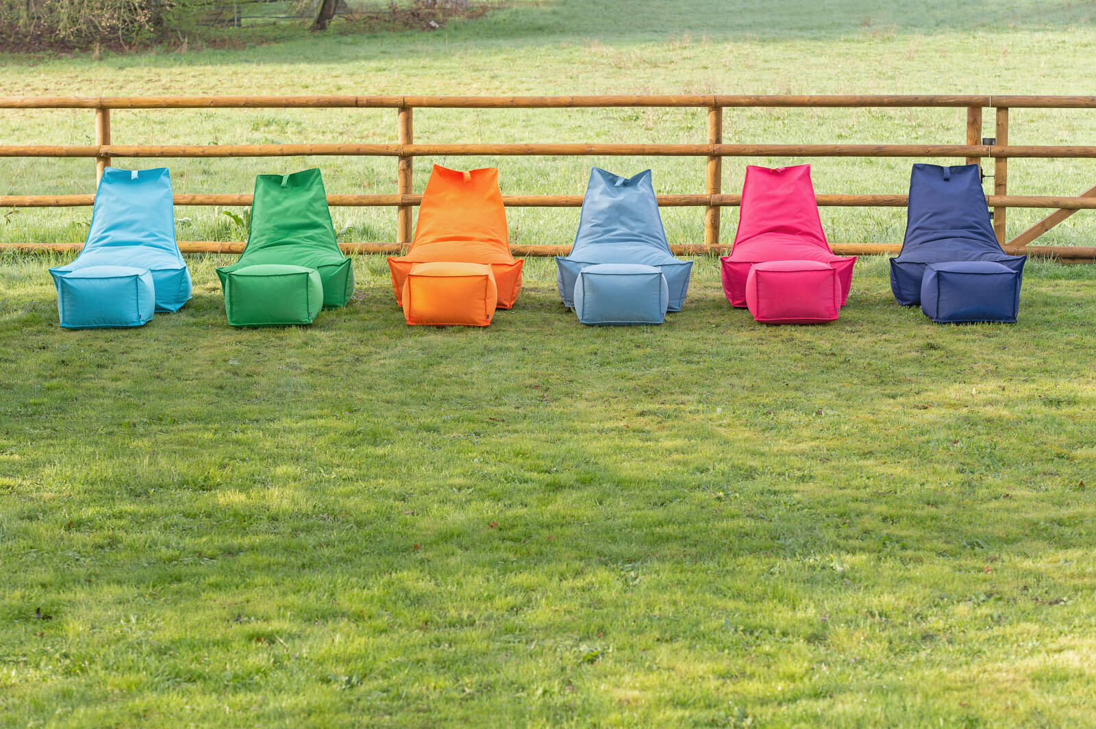 H.O.C.K. Miami Outdoor Blobby Bean Cube Pouf ca. 55x55x35cm grau-blau 10-5018 Cube wasserabweisend