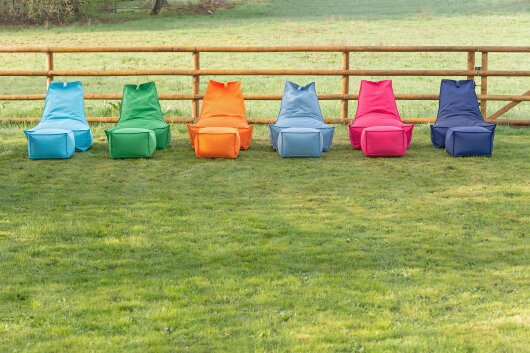 H.O.C.K. Miami Outdoor Blobby Bean Cube Pouf ca. 55x55x35cm grau-blau 10-5018 Cube wasserabweisend