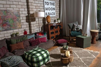 H.O.C.K. Scorpio Bean Cube Pouf 55x55x35cm green col. 2