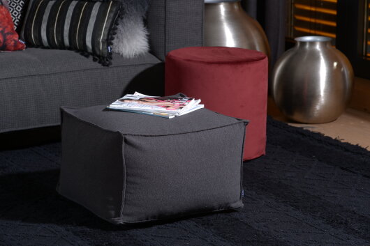 H.O.C.K. Nobile Samt Hocker rund Pouf ø45x45cm indian-red