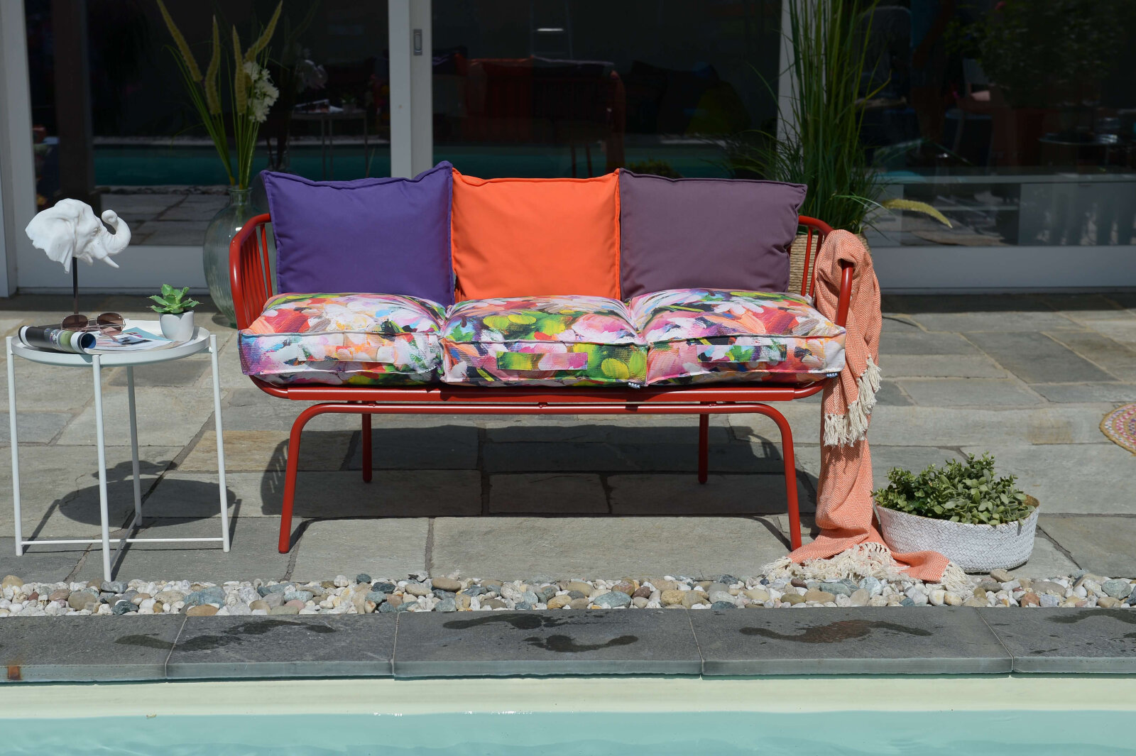 H.O.C.K. Beach Life Outdoor Matratzenkissen 50x50x10cm Flower