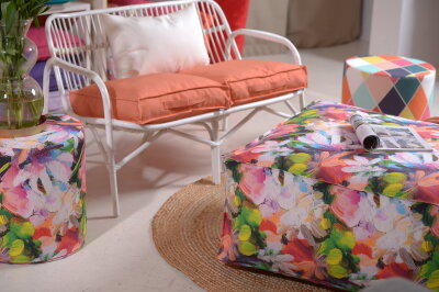 H.O.C.K. Beach Life Outdoor Hocker rund Pouf ø45x45cm Flower