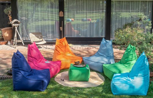 H.O.C.K. Miami Outdoor Blobby Bean Cube Pouf ca. 55x55x35cm smoke anthrazit 11-7004 Cube wasserabweisend