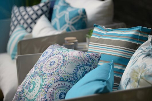 H.O.C.K. Yucatan Outdoor Sitzkissen CLOU 50x50x5cm aqua blue