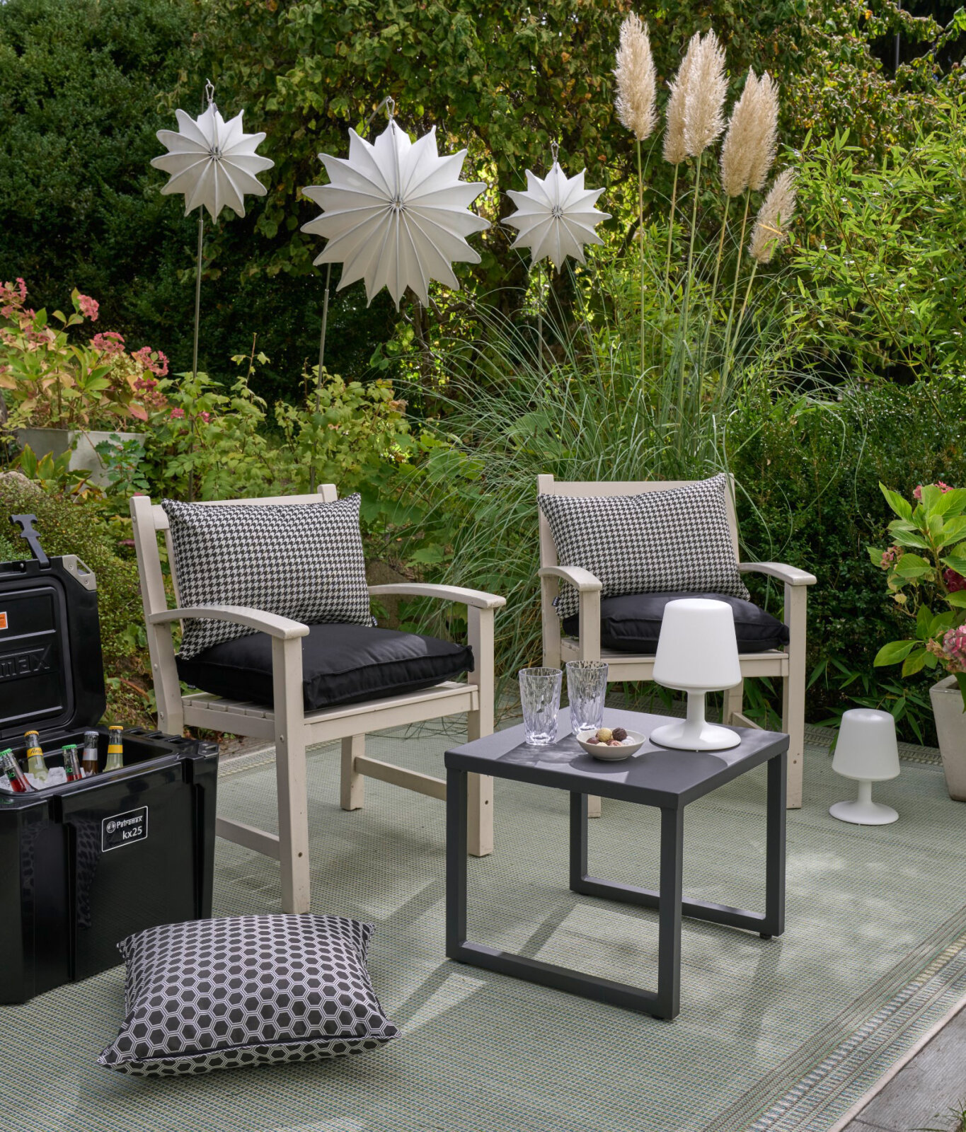 H.O.C.K. Pictave black small Outdoor Kissen mit Keder 50x50cm