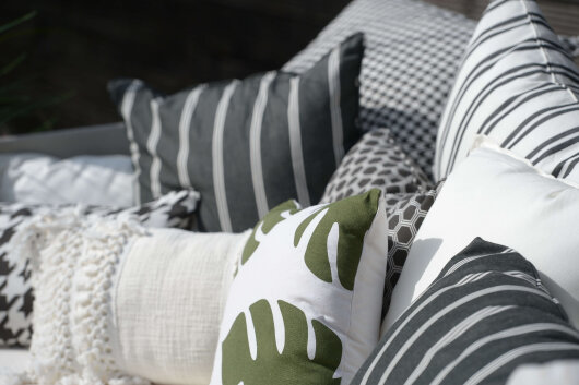 H.O.C.K. Geomy Outdoor Kissen mit Keder 50x50 black